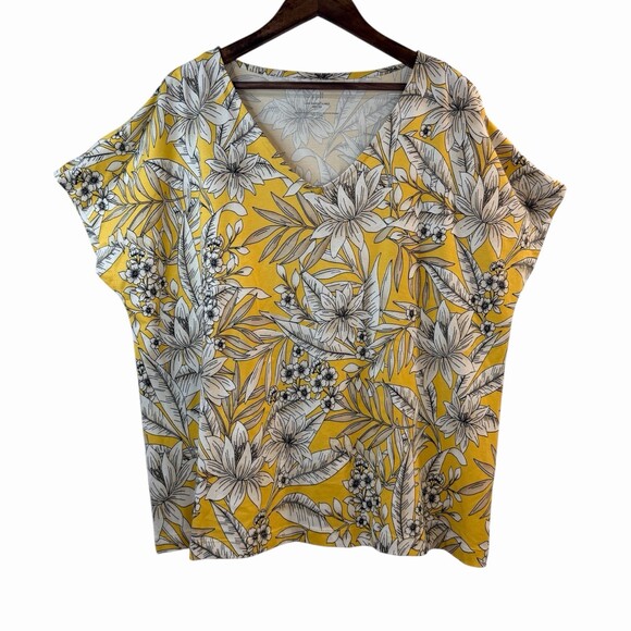 J. Jill Tops - J. Jill Lux Supima V-Neck Easy Tee Large